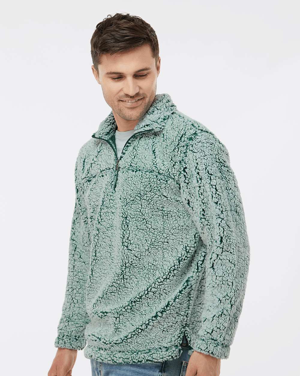 Unisex Sherpa Fleece Quarter-Zip Pullover