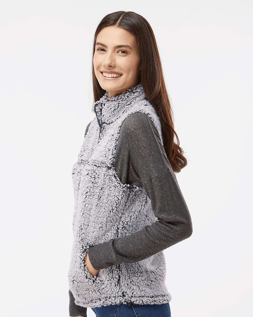 WomenÂ’s Sherpa Full-Zip Vest