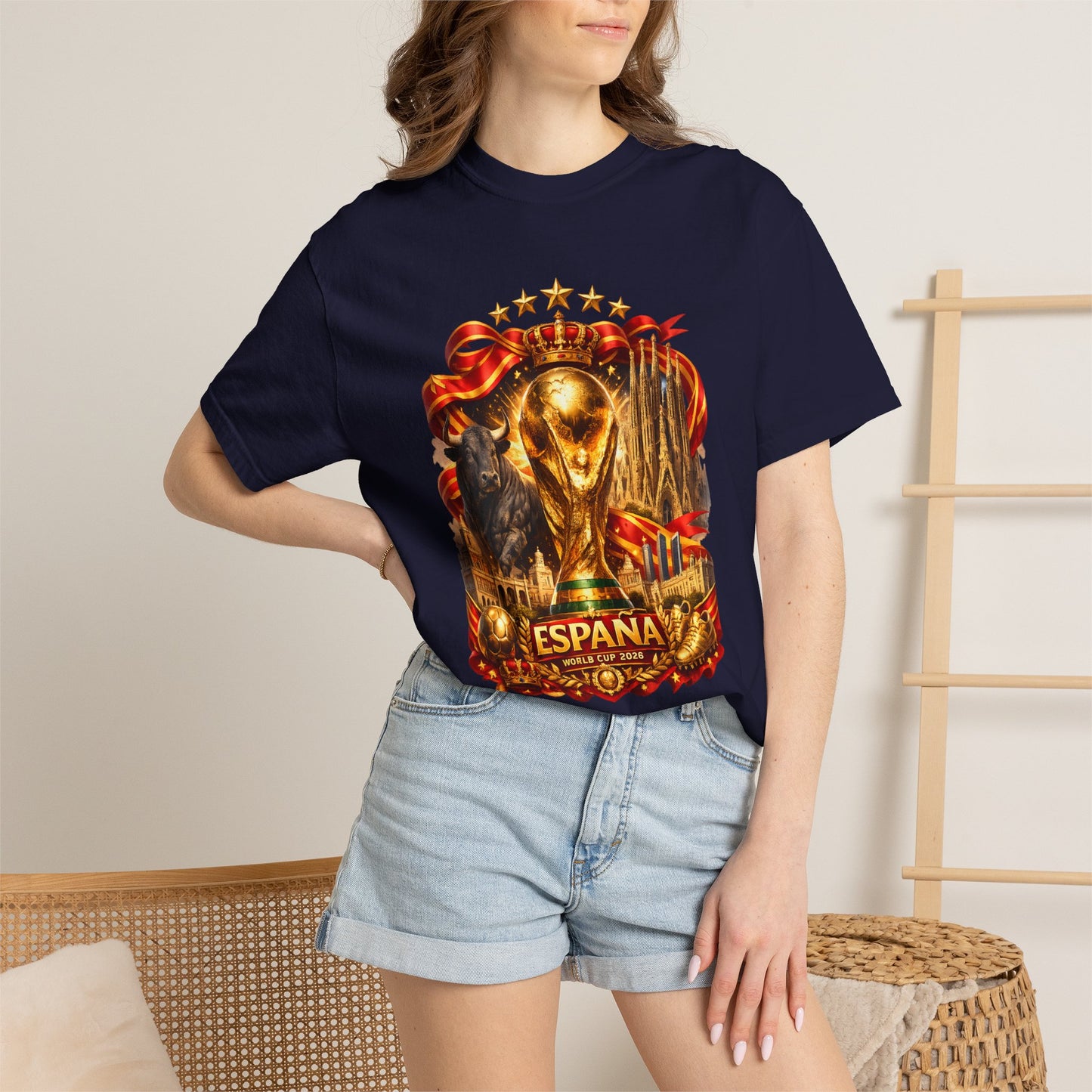 Spain Football World Cup 2026 'Reino Dorado' Iconic Elements | Premium Graphic Tee