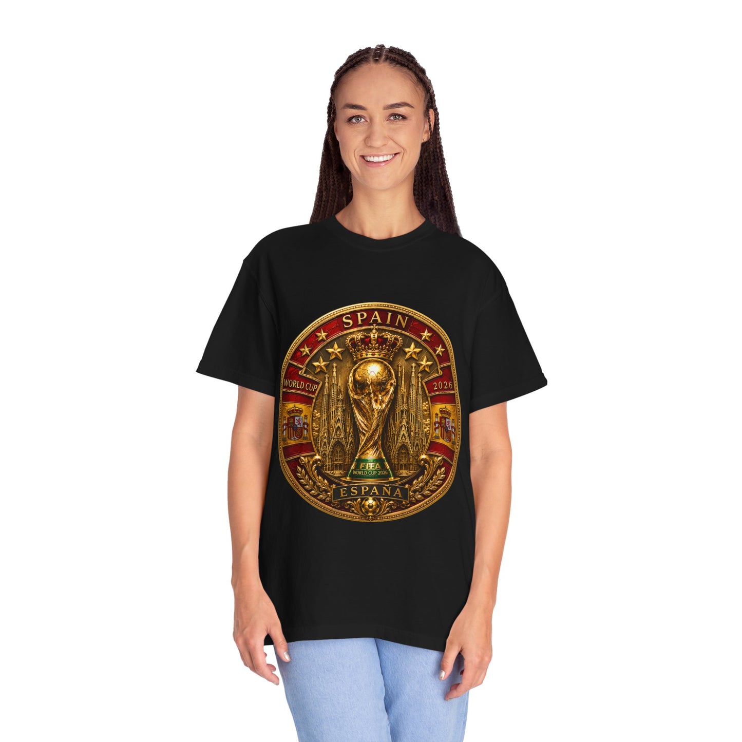 Spain Football World Cup 2026 'Medalha de Sagrada' Round Medallion | Premium Graphic Tee