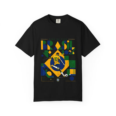 Brazil Rumo Ao Hexa World Cup 2026 T-Shirt PNG | Brasil 10 Geometric Soccer Graphic Tee | Copa Do Mundo Fan Gift