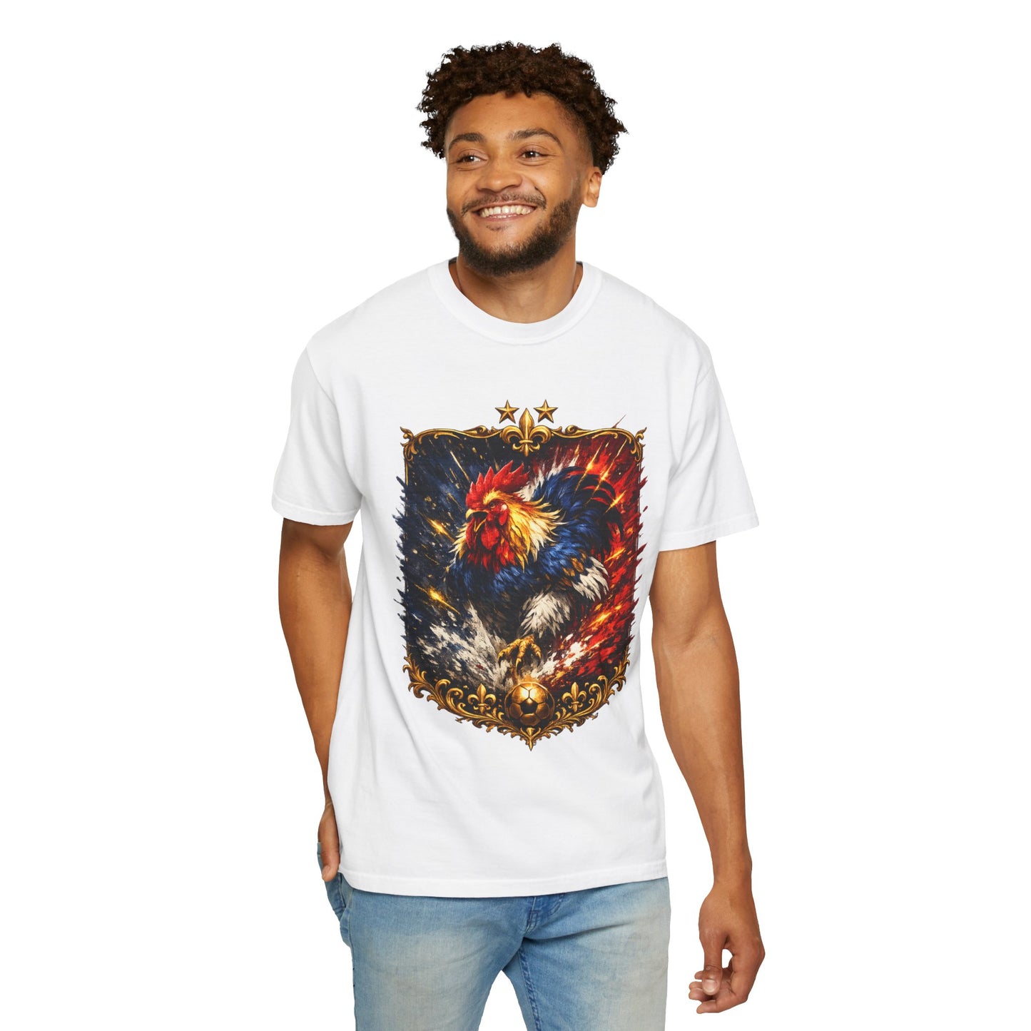 France Football Gallic Rooster Kinetic Shield – Golden Glory | Premium Graphic Tee