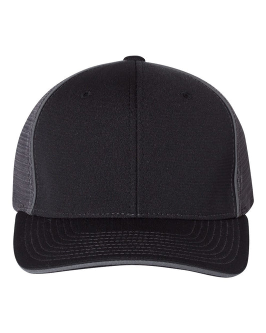Richardson Unisex 172 Trucker Pulse Sportmesh R-Flex Baseball Cap, Split Black/Charcoal, Small/Medium