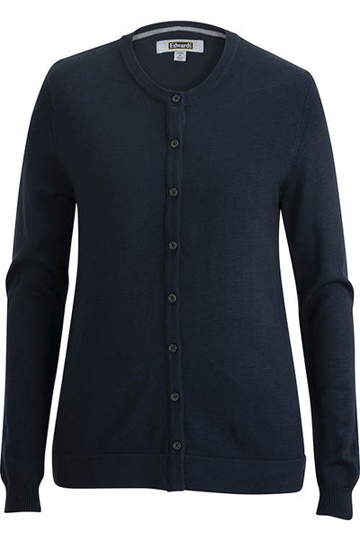 Edwards Garment Crew Neck Cardigan With Drop Tail