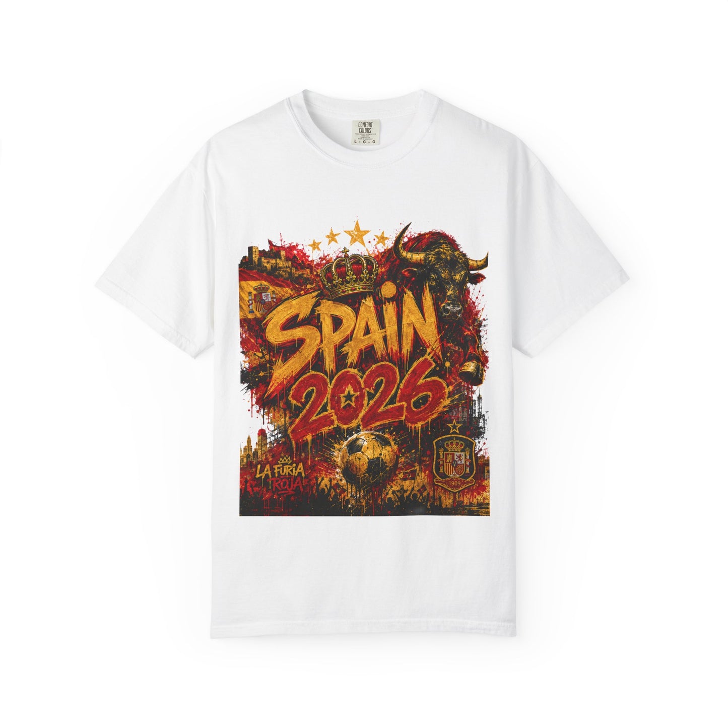 Spain Football World Cup 2026 'Fúria de Ouro' Graffiti Championship | Premium Graphic Tee