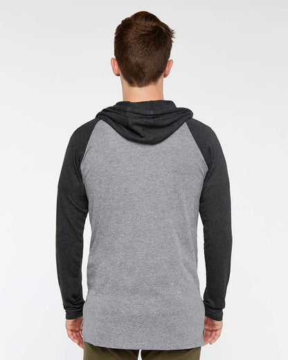 Men's Fine Jersey Hooded Long Sleeve Raglan T-Shirt