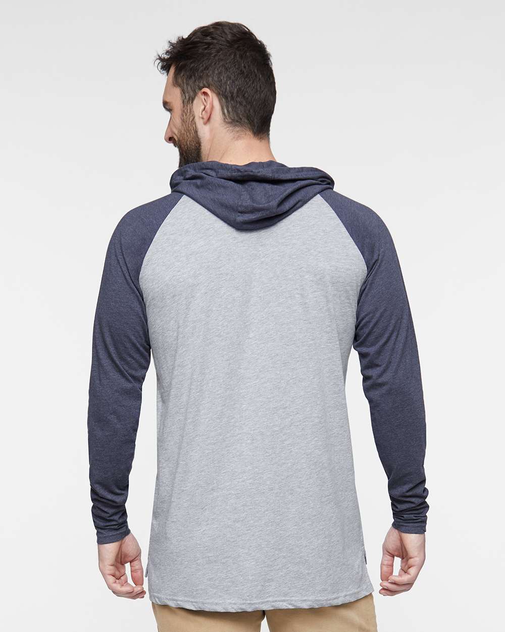 Men's Fine Jersey Hooded Long Sleeve Raglan T-Shirt