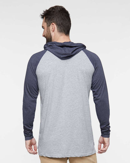 Men's Fine Jersey Hooded Long Sleeve Raglan T-Shirt