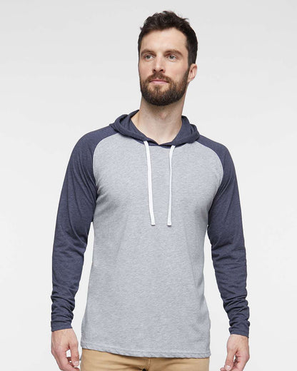 Men's Fine Jersey Hooded Long Sleeve Raglan T-Shirt
