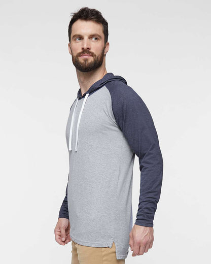 Men's Fine Jersey Hooded Long Sleeve Raglan T-Shirt