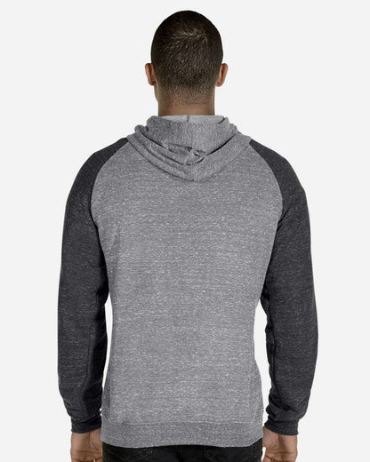 Unisex Snow Heather French Terry Raglan Hooded Sweatshirt
