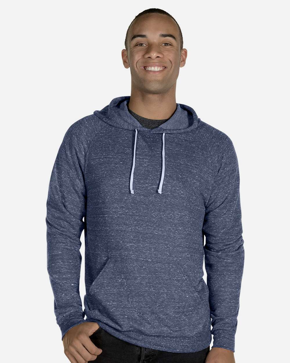 Unisex Snow Heather French Terry Raglan Hooded Sweatshirt