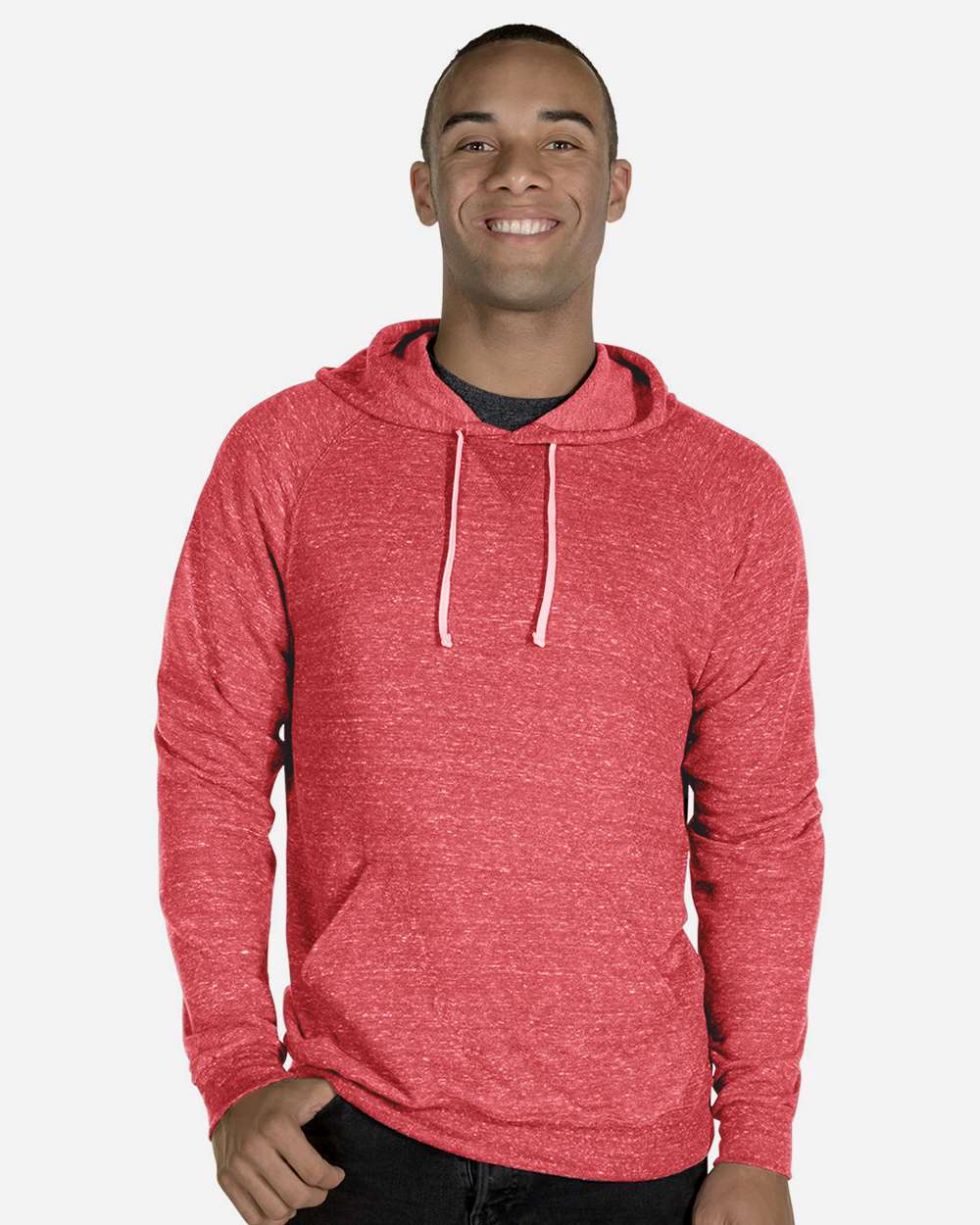 Unisex Snow Heather French Terry Raglan Hooded Sweatshirt