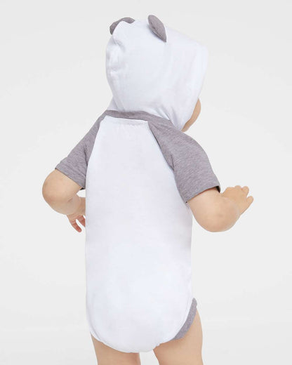 Infant Fine Jersey Raglan Bodysuit with Hood & Ears