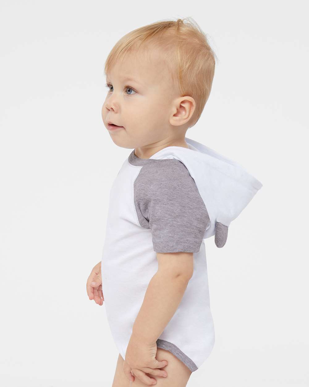 Infant Fine Jersey Raglan Bodysuit with Hood & Ears