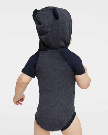 Infant Fine Jersey Raglan Bodysuit with Hood & Ears