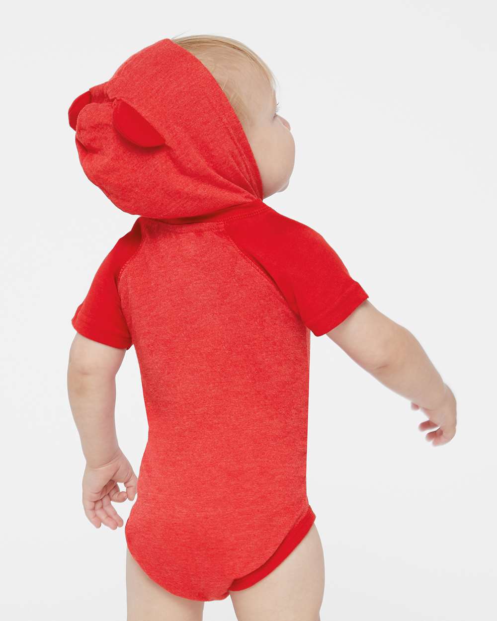 Infant Fine Jersey Raglan Bodysuit with Hood & Ears