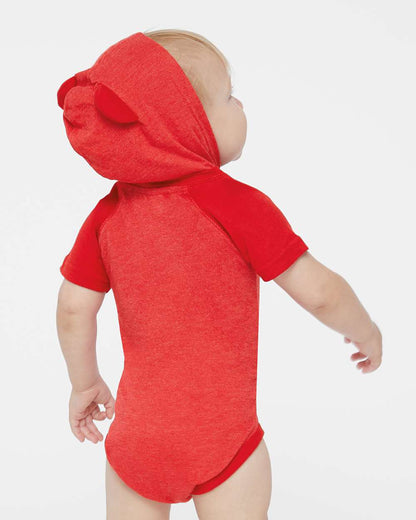 Infant Fine Jersey Raglan Bodysuit with Hood & Ears