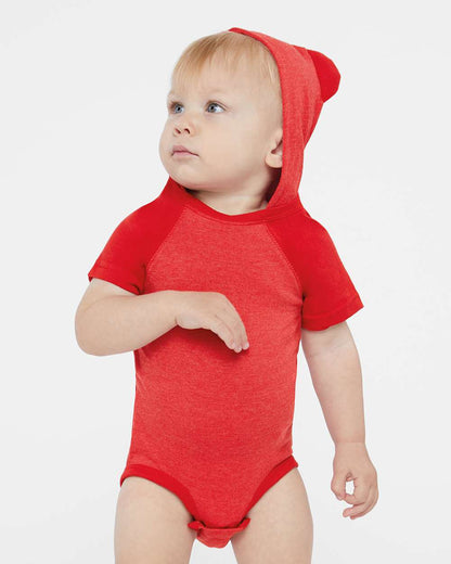 Infant Fine Jersey Raglan Bodysuit with Hood & Ears