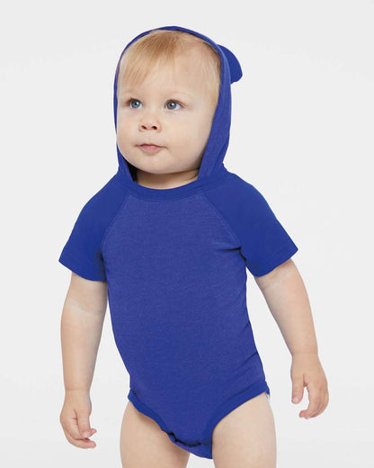 Infant Fine Jersey Raglan Bodysuit with Hood & Ears