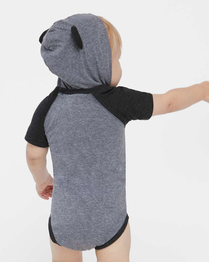 Infant Fine Jersey Raglan Bodysuit with Hood & Ears