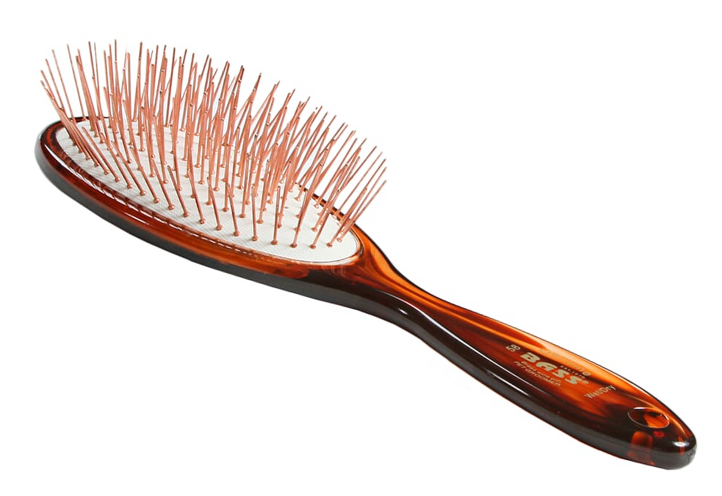 Bass Brushes | Style & Detangle Pet Brush | Alloy Pin | High Polish Acrylic Handle | Large Oval | Model 58-TSL