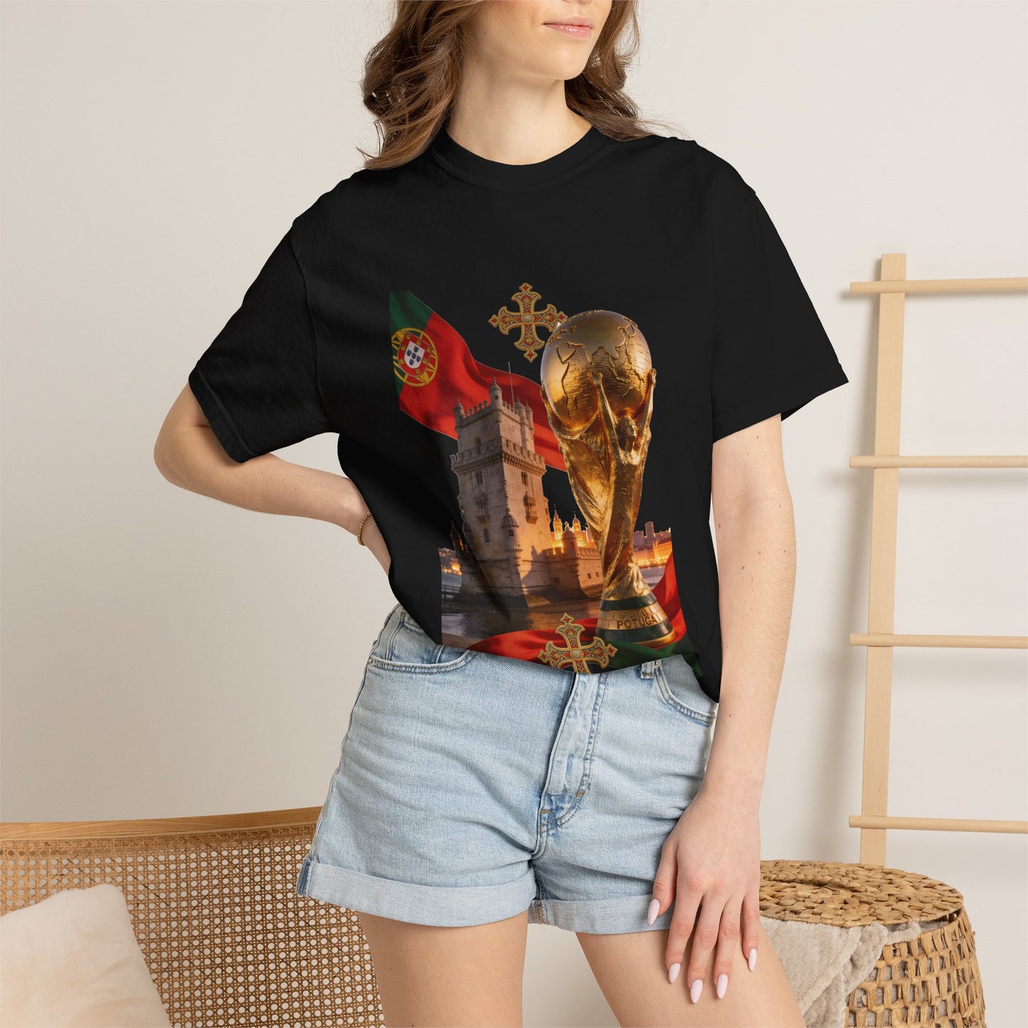 Portugal Football 'Torre de Belém' Majestic Trophy | Premium Graphic Tee