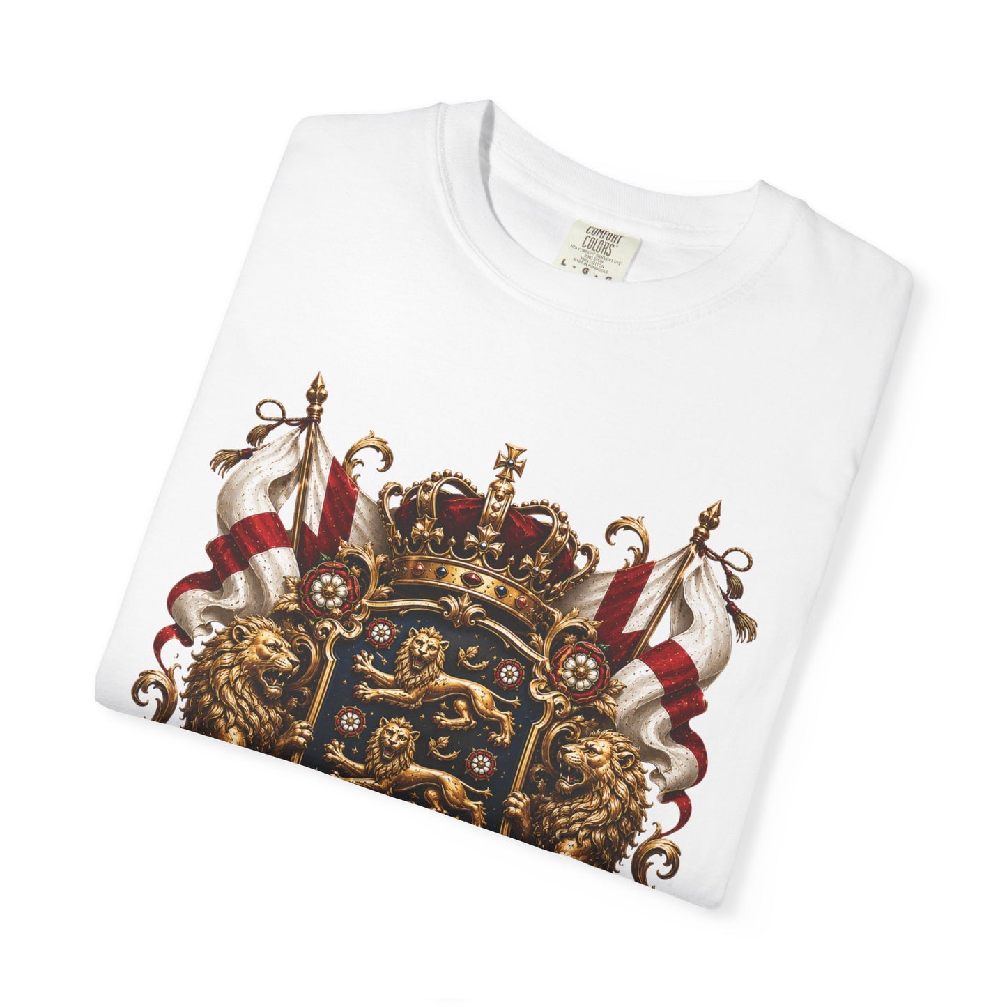 Imperial Three Lions Shield – England Football Baroque Heritage | Premium Graphic Tee