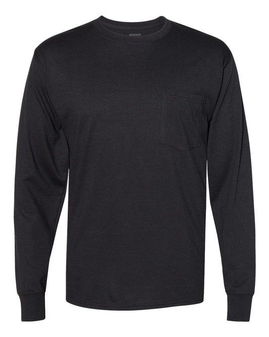 Hanes Adult Workwear Long-Sleeve Pocket T-Shirt 2XL BLACK