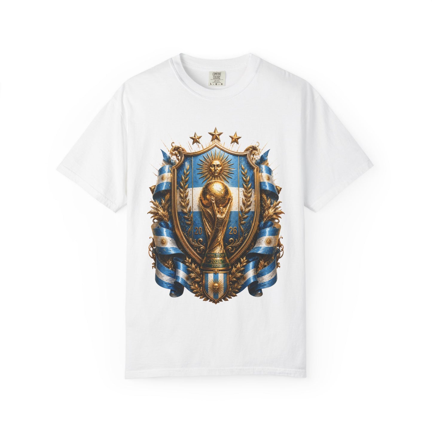 Argentina Football World Cup 2026 Sovereign Trophy Shield | Premium Summer Tee