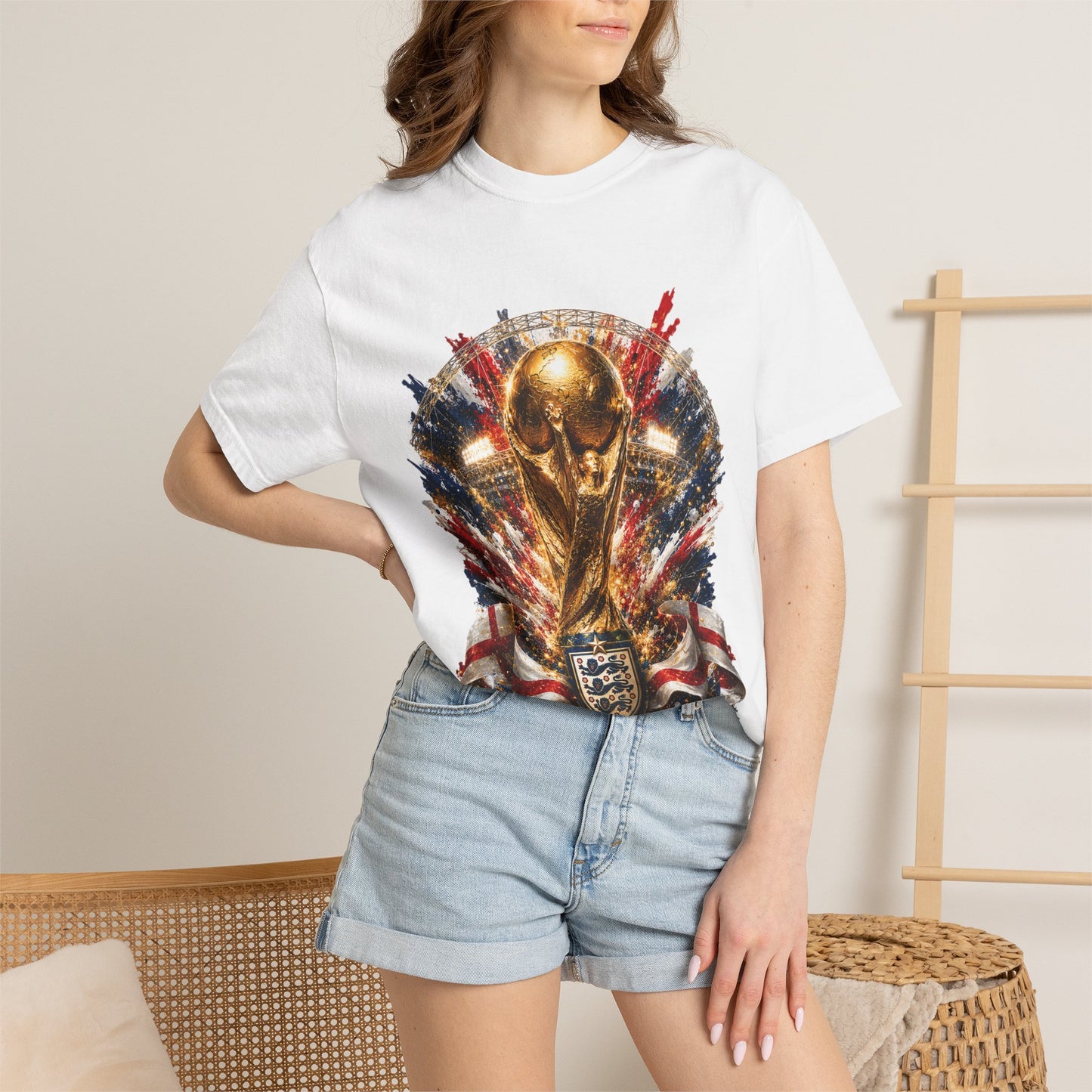 England Football World Cup Explosion – Wembley Glory | Premium Graphic Tee