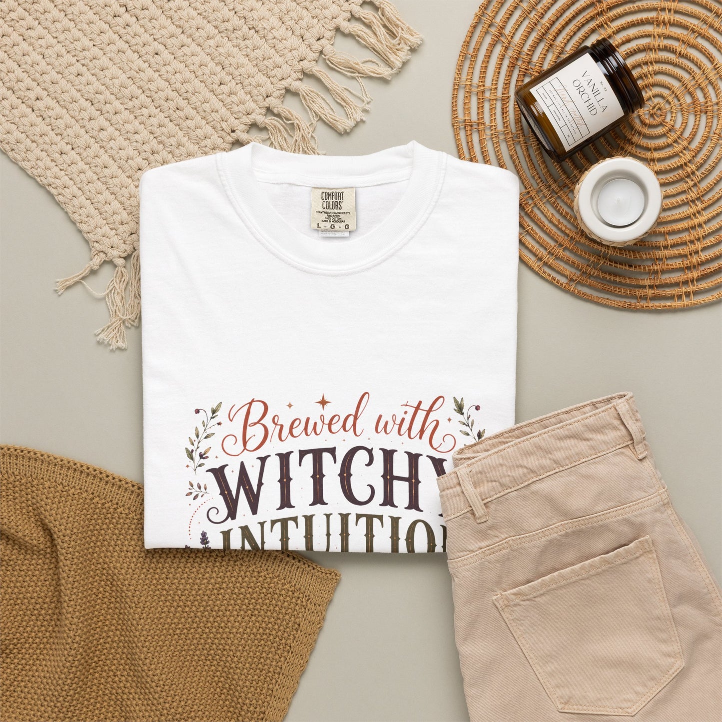 Brewed With Witchy Intuition Cozy Autumn Cauldron Tea | Premium Graphic Tee