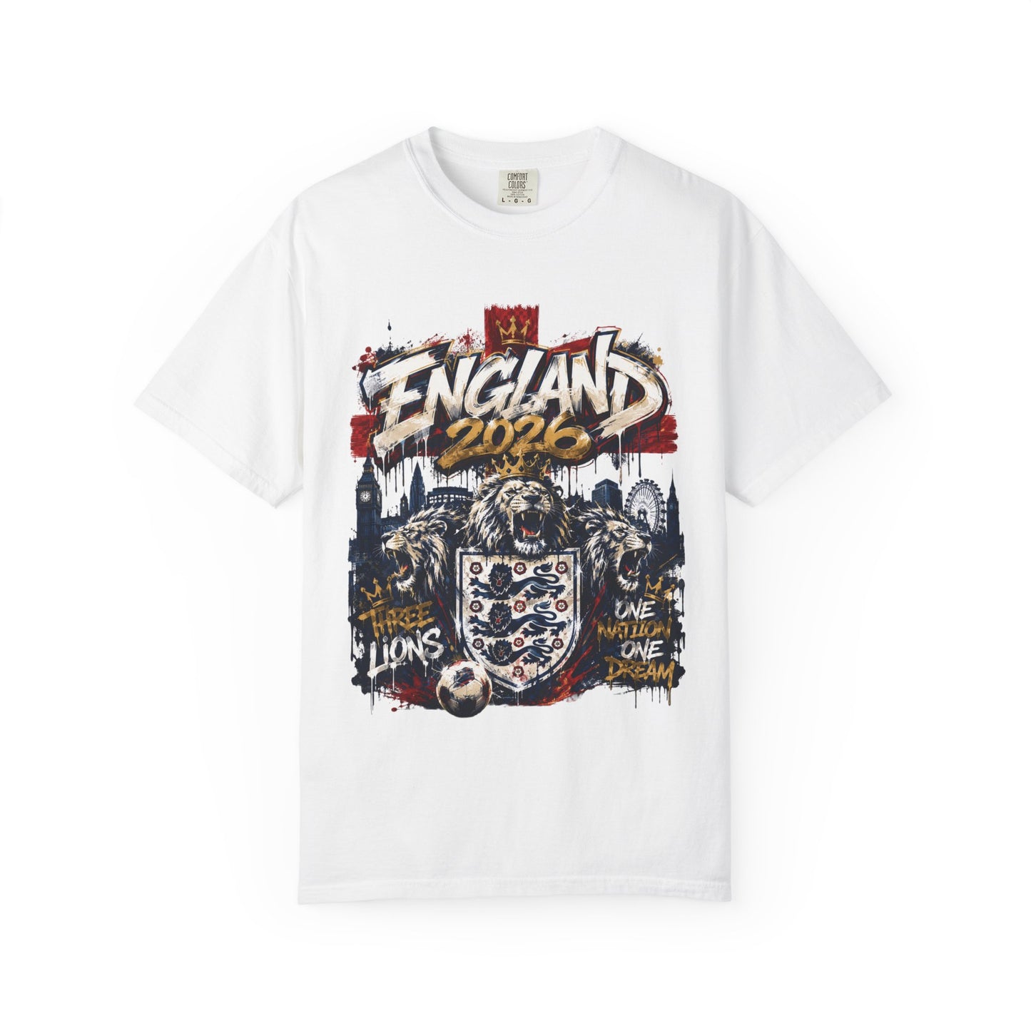 England Football 'Three Lions' Street Graffiti – World Cup 2026 | Premium Graphic Tee