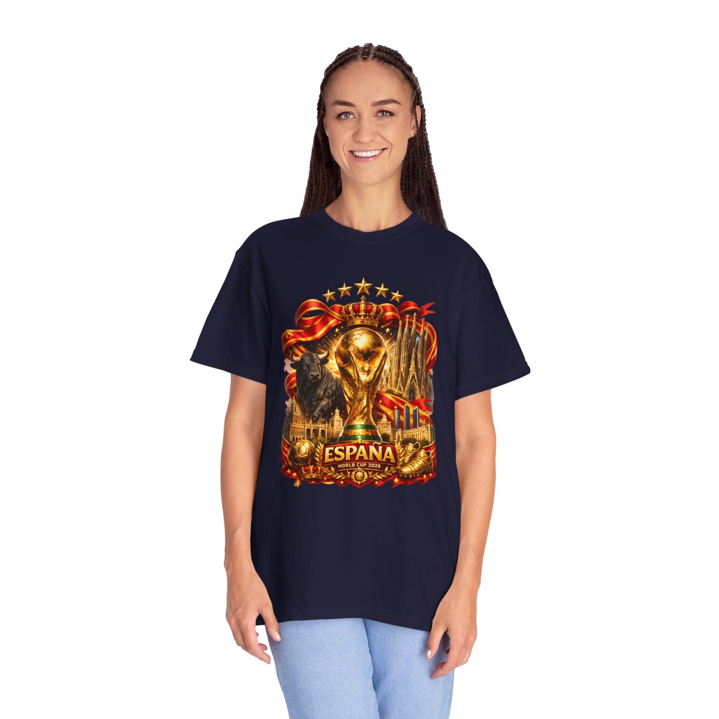 Spain Football World Cup 2026 'Reino Dorado' Iconic Elements | Premium Graphic Tee