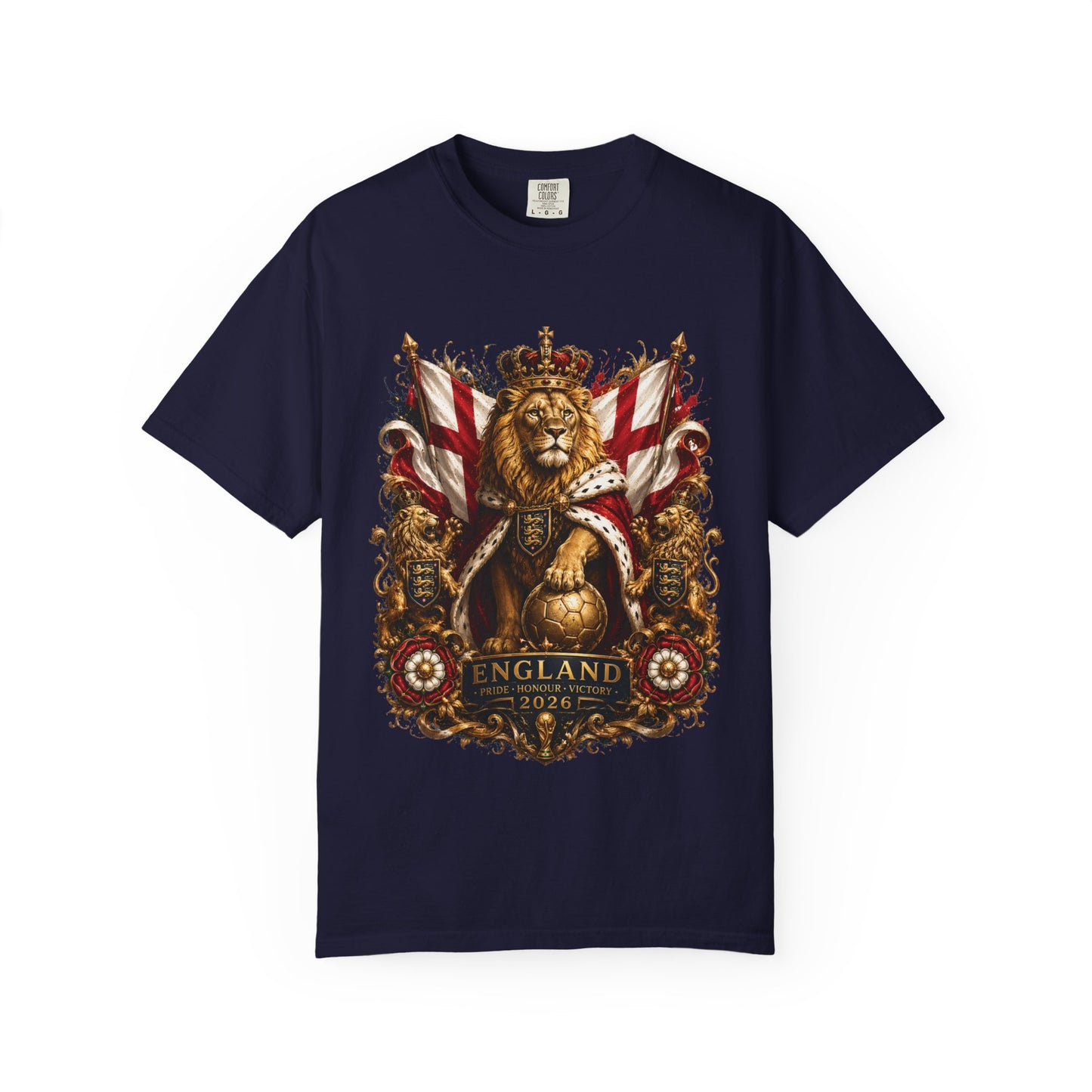Sovereign Three Lions Crest – England Football Royal Legacy | Premium Graphic Tee