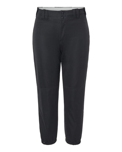 Alleson Athletic Fastpitch Softball Pants for Women. Low Rise Double Knit Black Softball Pants with Belt Loop (Style 605PBW) Small