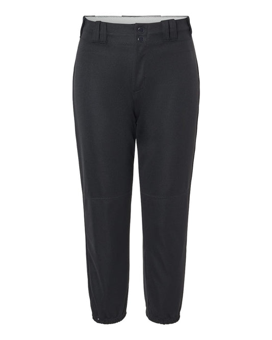 Alleson Athletic Fastpitch Softball Pants for Women. Low Rise Double Knit Black Softball Pants with Belt Loop (Style 605PBW) Small