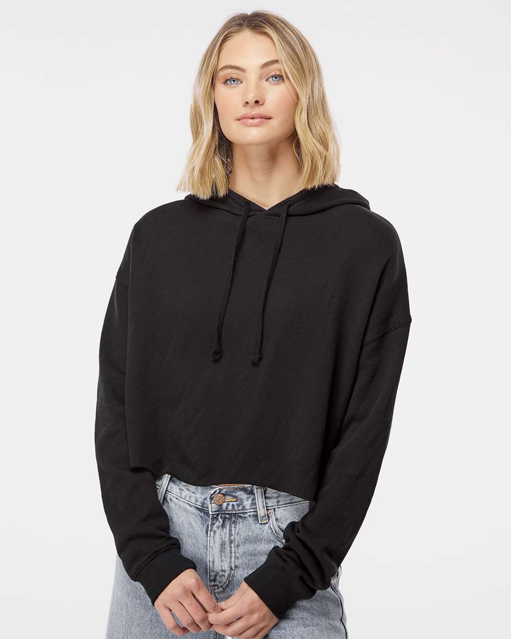 WomenÂ’s Lightweight Crop Hooded Sweatshirt