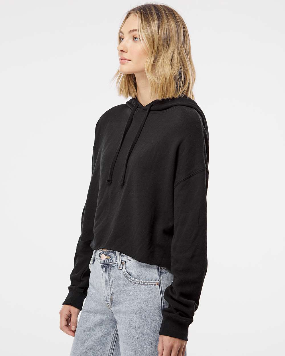 WomenÂ’s Lightweight Crop Hooded Sweatshirt