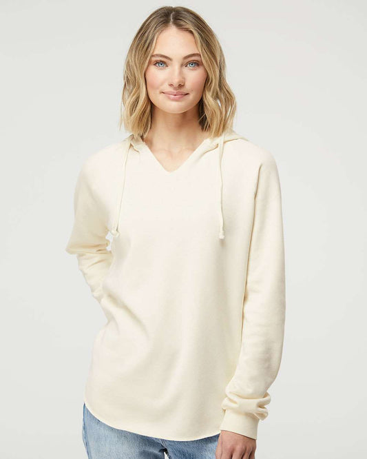 Independent Trading Co. Women’s Lightweight California Wave Wash Hooded Sweatshirt