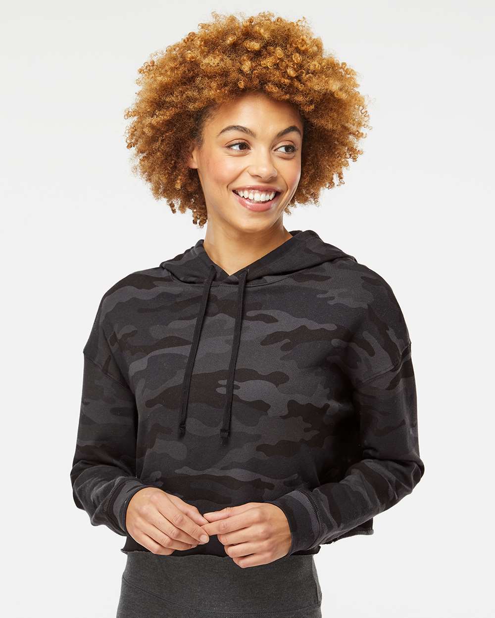 Independent Trading Co. Women’s Lightweight Crop Hooded Sweatshirt