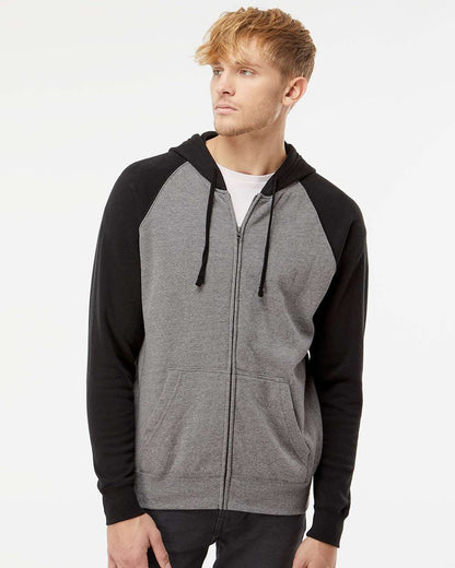 Unisex Special Blend Raglan Full-Zip Hooded Sweatshirt
