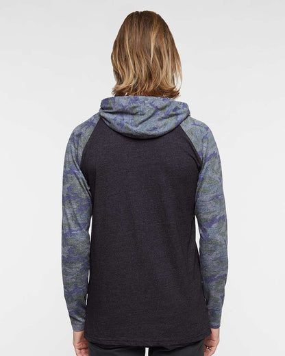 Men's Fine Jersey Hooded Long Sleeve Raglan T-Shirt