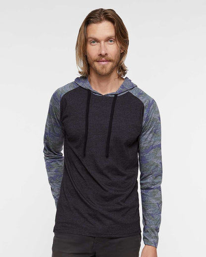 Men's Fine Jersey Hooded Long Sleeve Raglan T-Shirt