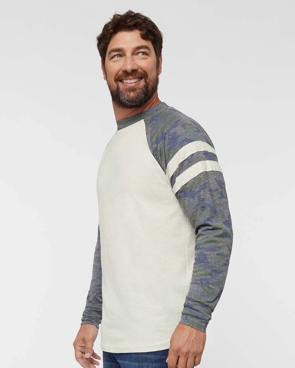 Unisex Fine Jersey Mash Up Long Sleeve Tee