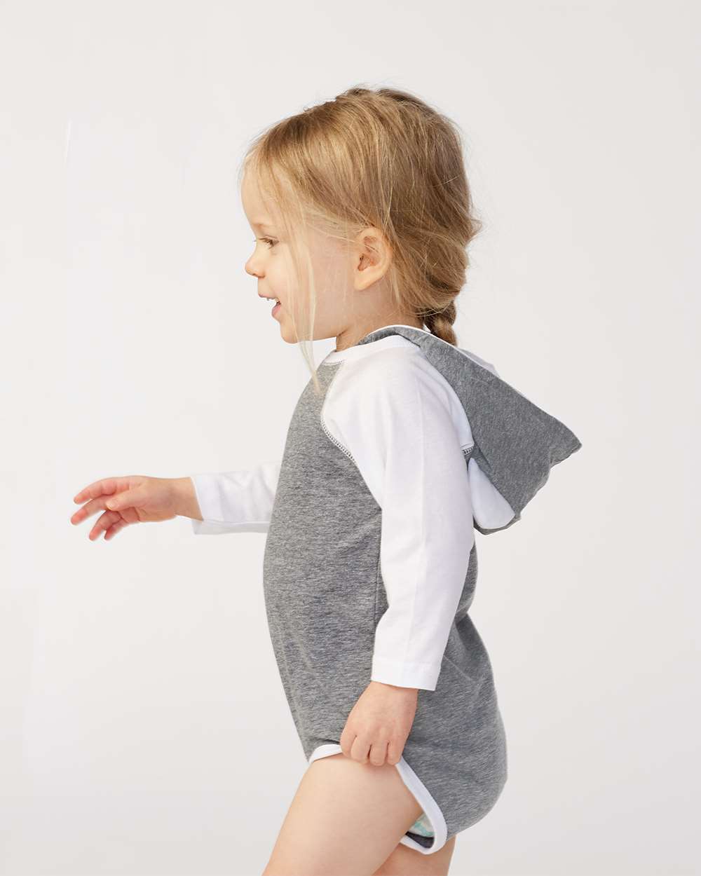 Infant Fine Jersey Character Hooded Long Sleeve Bodysuit with Ears