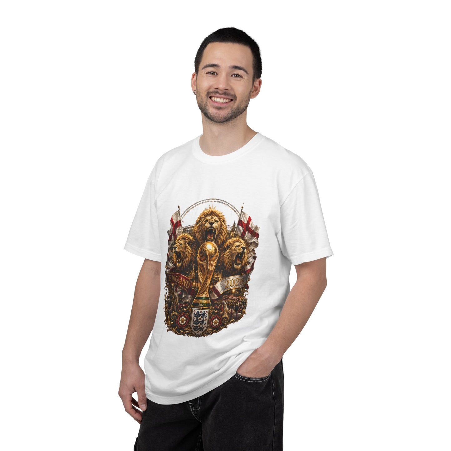 England World Cup 2026 Triumphant Wembley Return – Three Lions | Premium Graphic Tee