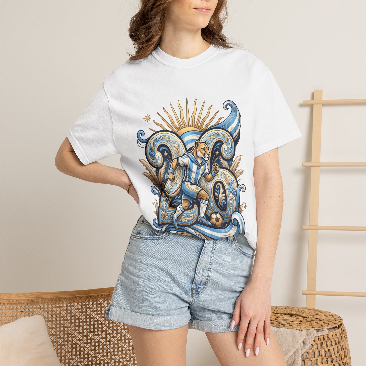 Argentina Football 'Puma de las Pampas' World Cup 2026 Filigree Monogram | Premium Graphic Tee