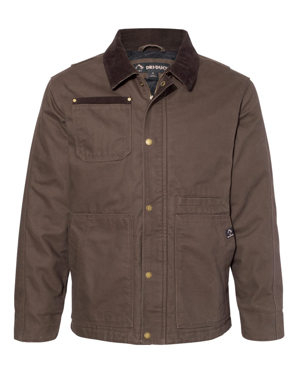 DRI DUCK Rambler Men's Cotton Canvas Hoodless Work Jacket, 5091, Medium, Tobacco