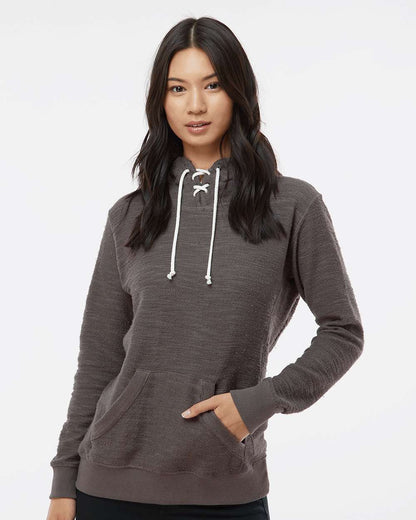 WomenÂ’s French Terry Sport Lace Scuba Hooded Sweatshirt
